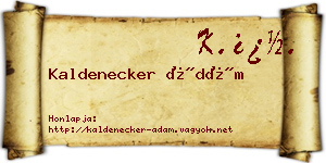 Kaldenecker Ádám névjegykártya