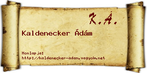 Kaldenecker Ádám névjegykártya