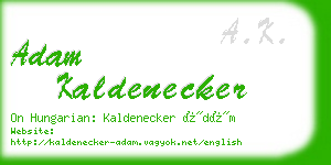 adam kaldenecker business card